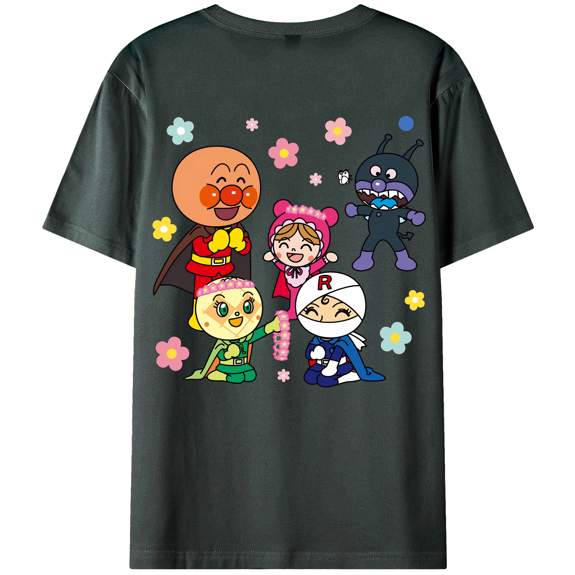 （画像用） アンパンマン Anpanman 綿100％ メンズ半袖Tシャツ（バックプリント） 通気性